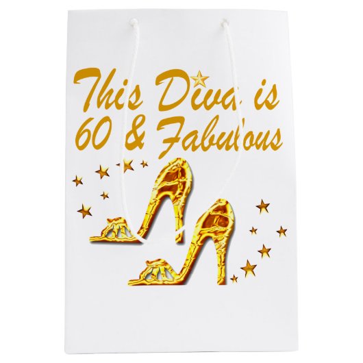 GLAMOROUS GOLD 60E BIRTHDAY MEDIUM CADEAUZAKJE (Voorkant)