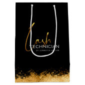 Glamorous Gold & Black Lash Tech  Medium Cadeauzakje (Achterkant)