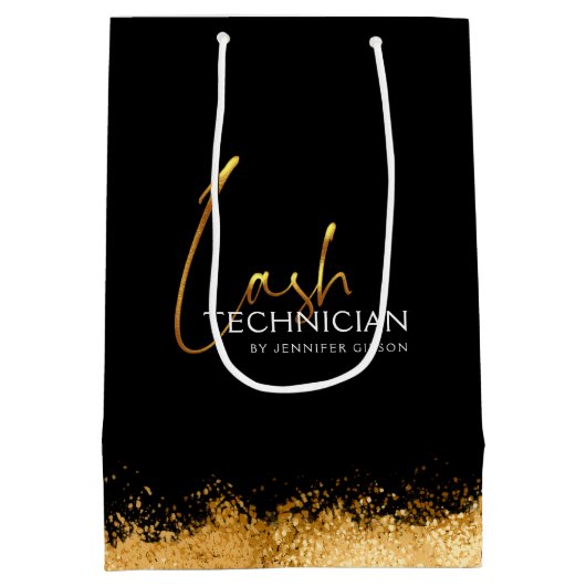 Glamorous Gold & Black Lash Tech  Medium Cadeauzakje (Achterkant)