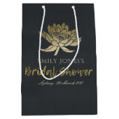 GLAMOROUS GOLD BLACK LOTUS FLORAL VRIJGEZELLENFEES MEDIUM CADEAUZAKJE (Voorkant)