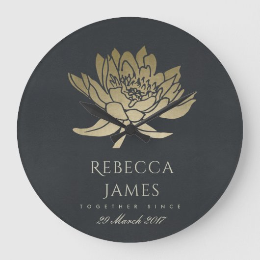 GLAMOROUS GOLD BLAUW BLACK LOTUS BEWAREN DE DATUM  GROTE KLOK (Voorkant)