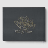 GLAMOROUS GOLD BLUE BLACK LOTUS FLORAL MONOGRAM GASTENBOEK (Achterkant)