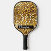Glamorous Gold Bokeh Personalized Pickleball Paddle (Achterkant)