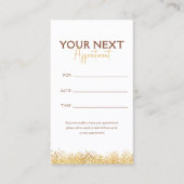 Glamorous Gold & Brown Lash Tech Afsprakenkaartje (Voorkant)