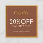 Glamorous Gold & Brown Lash Tech  Kortingskaartje (Voorkant)