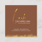 Glamorous Gold & Brown Lash Tech  Kortingskaartje (Achterkant)