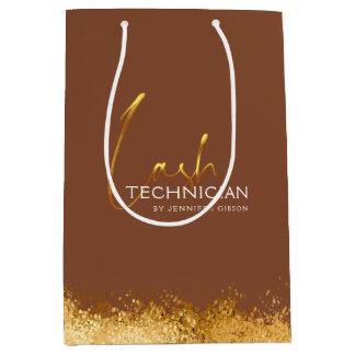 Glamorous Gold & Brown Lash Tech  Medium Cadeauzakje
