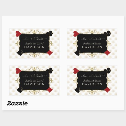 Glamorous Gold Casino Vegas Wedding Rechthoekige Sticker (Vel)