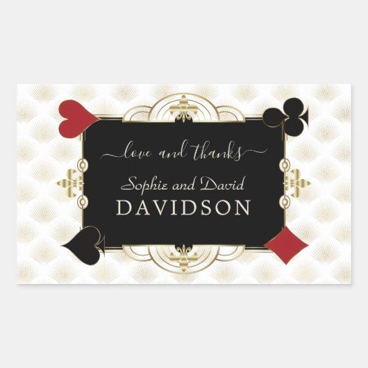 Glamorous Gold Casino Vegas Wedding Rechthoekige Sticker (Voorkant)