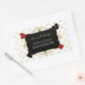 Glamorous Gold Casino Vegas Wedding Rechthoekige Sticker (Envelop)