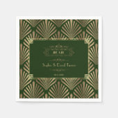 Glamorous Gold Dark Green Art Deco 1920s Wedding I Servet (Voorkant)