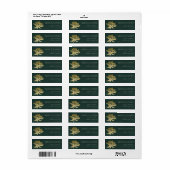 GLAMOROUS GOLD DARK GREEN LOTUS FLORAL ADRES ETIKET (Full Sheet)