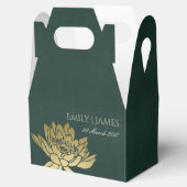 GLAMOROUS GOLD DARK GREEN LOTUS FLORAL MONOGRAM BEDANKDOOSJES (Geopend)