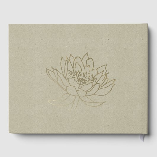 GLAMOROUS GOLD DARK GREEN LOTUS FLORAL MONOGRAM GASTENBOEK (Achterkant)