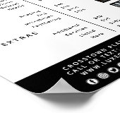 Glamorous Gold Eye Lash Brow Beauty Bar Prijslijst Poster (Hoek)