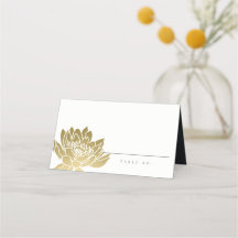 GLAMOROUS GOLD FAUX WATER LOTUS FLORAL