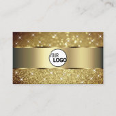 Glamorous Gold Glitter Lichtgevende Sterren toevoe Visitekaartje (Voorkant)