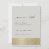 GLAMOROUS GOLD GRAY STIPPEN MOSAIC BEWAREN DE DATU SAVE THE DATE (Voorkant)