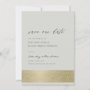 GLAMOROUS GOLD GRAY STIPPEN MOSAIC BEWAREN DE DATU SAVE THE DATE