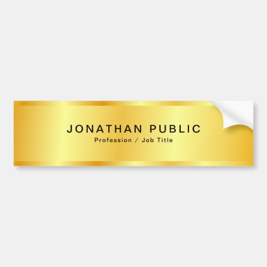 Glamorous Gold Template Elegant Modern Luxury Bumpersticker (Voorkant)