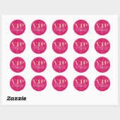 Glamorous Gold VIP op Hot Pink Ronde Sticker (Vel)