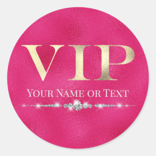 Glamorous Gold VIP op Hot Pink Ronde Sticker