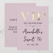 Glamorous Gold VIP op Roze Kaart (Voorkant / Achterkant)