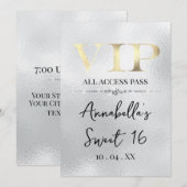 Glamorous Gold VIP op zilver Kaart (Voorkant / Achterkant)