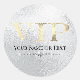 Glamorous Gold VIP op zilver Ronde Sticker
