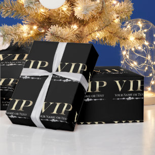 Glamorous Gold VIP op zwart Cadeaupapier