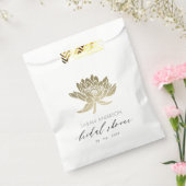 GLAMOROUS GOLD WHITE LOTUS FLORAL VRIJGEZELLENFEES BEDANKZAKJE (Gezegeld)