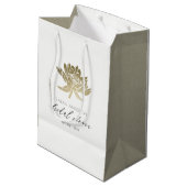 GLAMOROUS GOLD WHITE LOTUS FLORAL VRIJGEZELLENFEES MEDIUM CADEAUZAKJE (Achterkant Gekanteld)