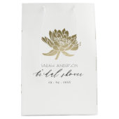 GLAMOROUS GOLD WHITE LOTUS FLORAL VRIJGEZELLENFEES MEDIUM CADEAUZAKJE (Voorkant)