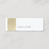 GLAMOROUS GOLD WHITE MOSAIC STIP ADRES MINI VISITEKAARTJE (Voorkant)
