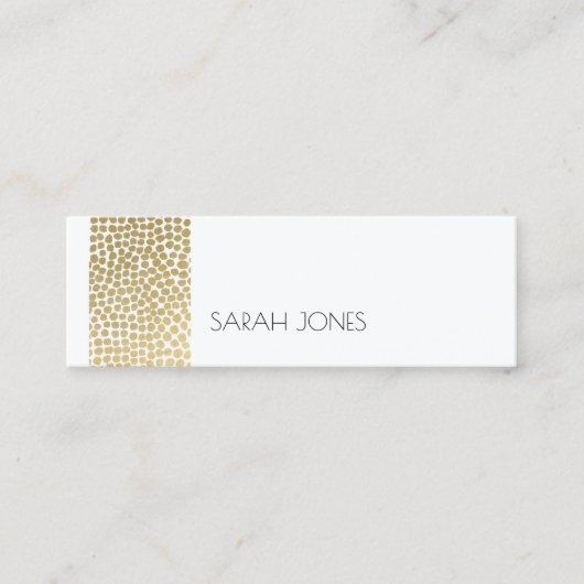 GLAMOROUS GOLD WHITE MOSAIC STIP ADRES MINI VISITEKAARTJE (Voorkant)