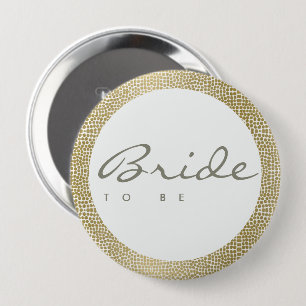 GLAMOROUS GOLD WHITE MOSAIC STIPPEN BRENGEN HET OM RONDE BUTTON 4,0 CM