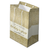 GLAMOROUS GOLD WHITE MOSAIC STIPPEN VRIJGEZELLENFE MEDIUM CADEAUZAKJE (Achterkant Gekanteld)