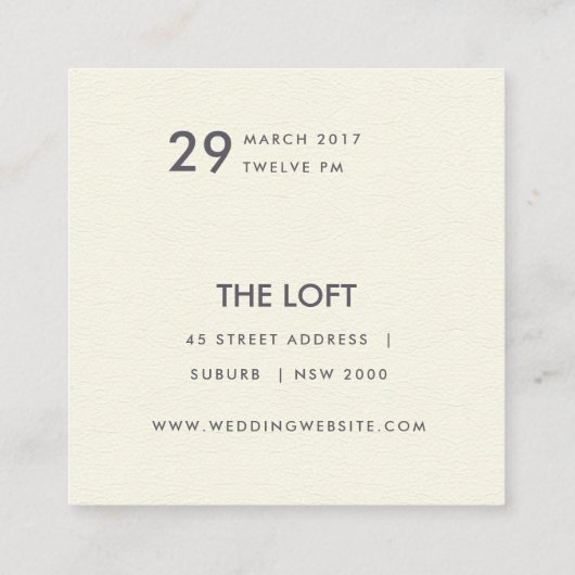 GLAMOROUS GOLD WHITE MOSAIC STIPPEN WEDING VIERKANTE VISITEKAARTJE (Achterkant)