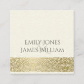 GLAMOROUS GOLD WHITE MOSAIC STIPPEN WEDING VIERKANTE VISITEKAARTJE (Voorkant)
