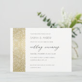 GLAMOROUS GOLD WHITE STIPPEN MOSAIC WEDING KAART (Staand voorkant)