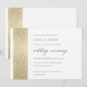GLAMOROUS GOLD WHITE STIPPEN MOSAIC WEDING KAART (Voorkant / Achterkant)