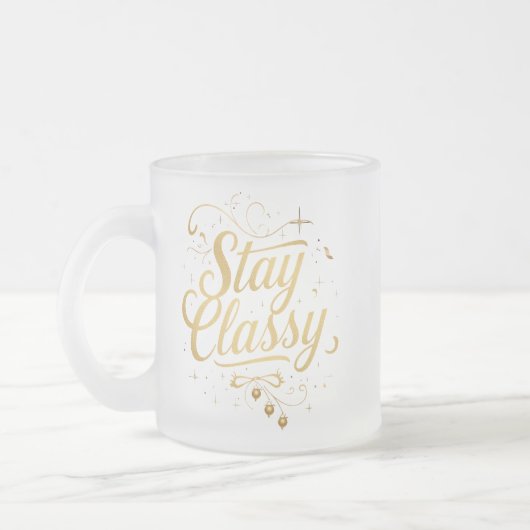 Glamorous Golden "Stay Classy" Design Matglas Koffiemok (Links)