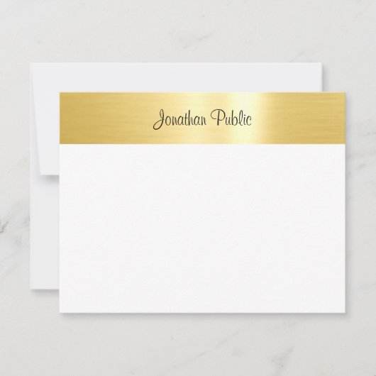 Glamorous Goud Wit Sjabloon Handgeschreven Script (Voorkant)