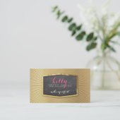 GLAMOROUS gouden folie elegante eco natuurlijke kr Visitekaartje (Staand voorkant)