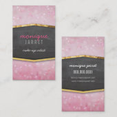 GLAMOROUS gouden folie krijtbord paneel roze bokeh Visitekaartje (Voorkant / Achterkant)