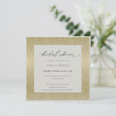 GLAMOROUS GREY GOLD DOTS MOSAIC BRIDAL SHOWER KAART (Staand voorkant)