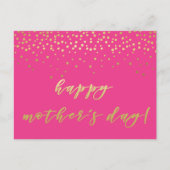 Glamorous Hot Pink & Gold - Happy Moederdag Briefkaart (Voorkant)