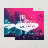 Glamorous Hot Pink Las Vegas bruiloft uitnodiging (Voorkant / Achterkant)