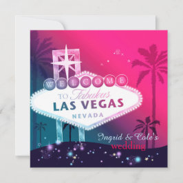 Glamorous Hot Pink Las Vegas bruiloft uitnodiging