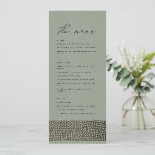 GLAMOROUS KOPER SILVER STIPPEN MOSAIC MENU (Staand voorkant)